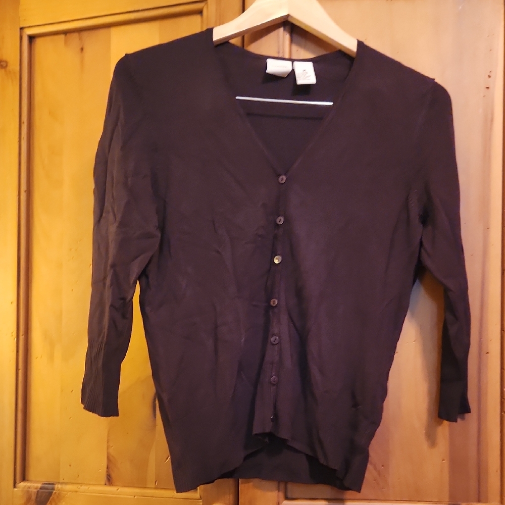 Dark Brown Button-Up Cardigan